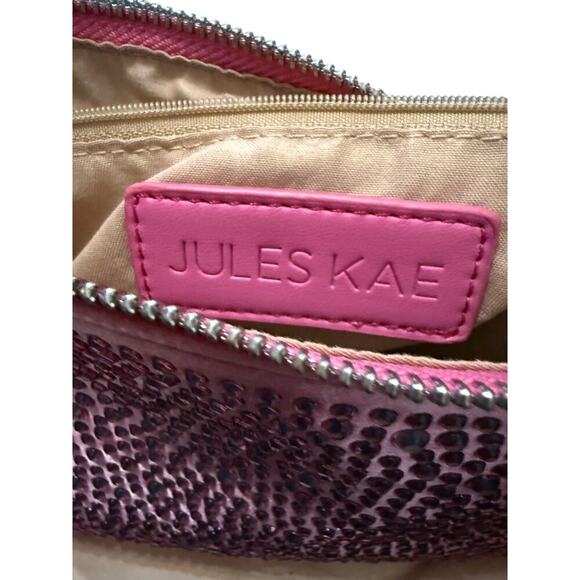 Jules Kaye Becca Pink Rhinestone Crystal Shoulder Bag Purse Vegan Dustbag NWT - Picture 9 of 9